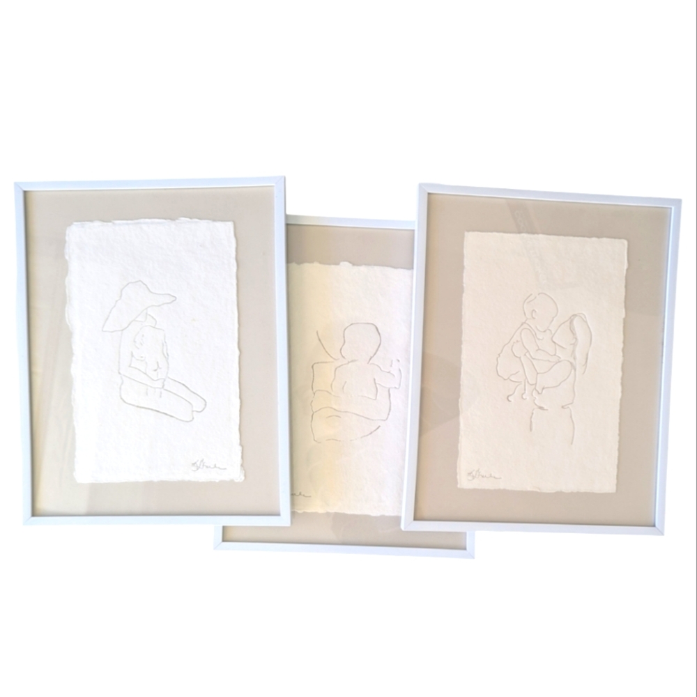 8.5x11 in original motherhood art prints from Kayla Gale, set of three, triptych